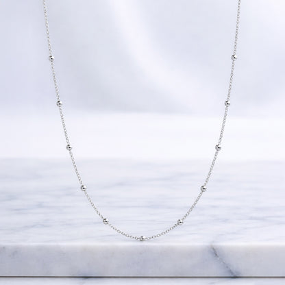 Halskette / Stationenkette aus 925 Silber, 45cm Länge