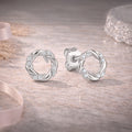 Damen Ohrstecker 925 sterling Silber rhodiniert 16 Zirkonia - 7mm