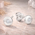 Ohrstecker Damen 925 Sterling Silber 6mm Zirkonia rund - rhodiniert oder vergoldet