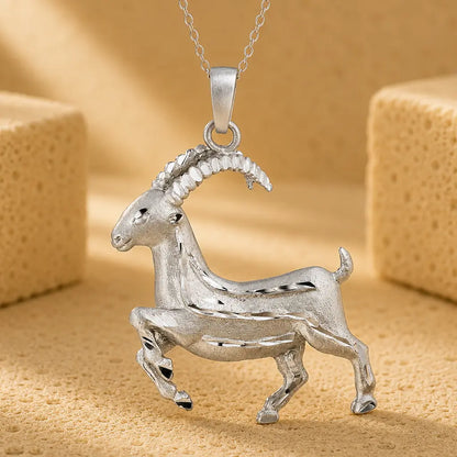 Sternzeichen Anhänger 925 Sterling Silber rhodiniert teilmattiert 3D Design 30mm - optional 45cm Ankerkette