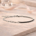 Armband aus 925er Sterling Silber - Halb Tennisarmband, Halb Ankerkette