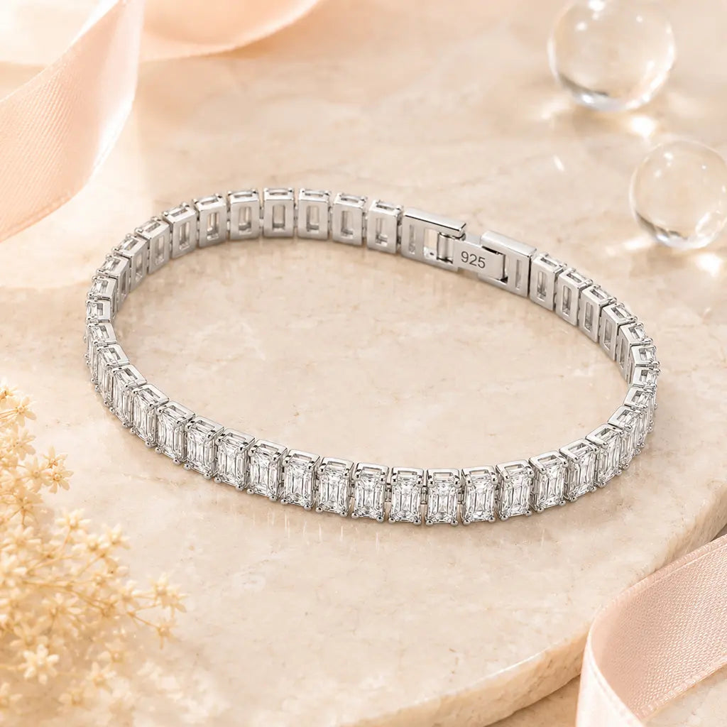 Tennisarmband Damen mit Zirkonia 925 Sterling Silber - 18cm