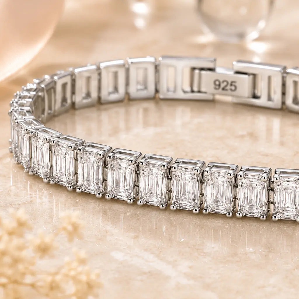 Tennisarmband Damen mit Zirkonia 925 Sterling Silber - 18cm