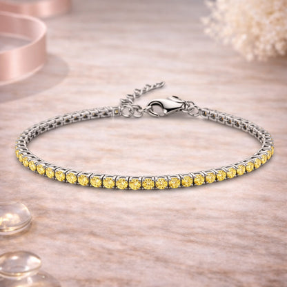 Tennisarmband aus 925er Sterling Silber mit Zirkonia - verschiedene Farben
