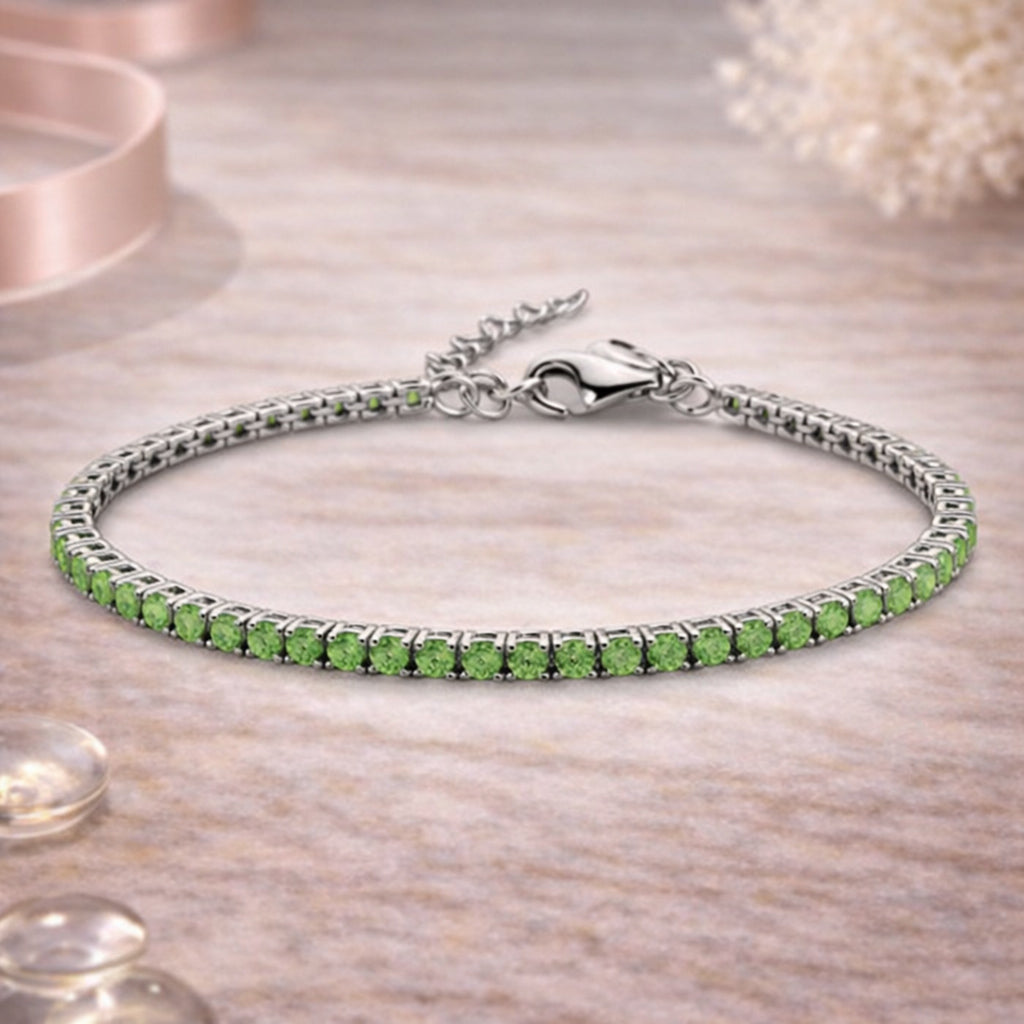 Tennisarmband aus 925er Sterling Silber mit Zirkonia - verschiedene Farben