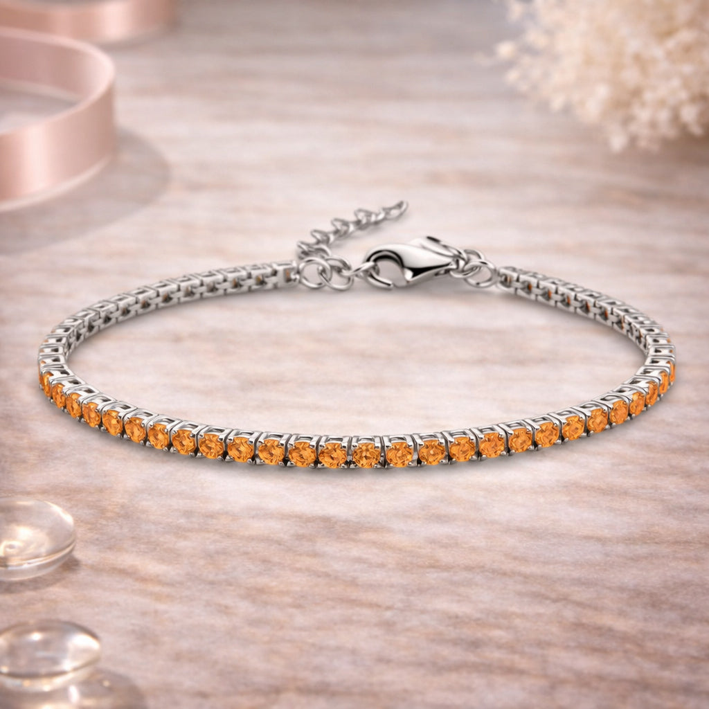 Tennisarmband aus 925er Sterling Silber mit Zirkonia - verschiedene Farben