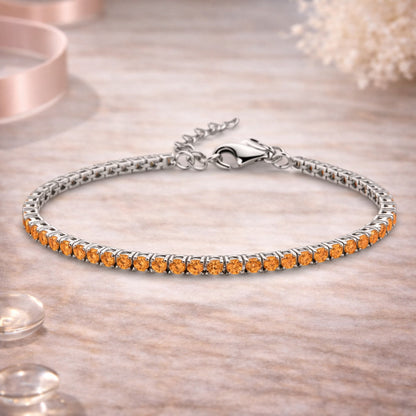 Tennisarmband aus 925er Sterling Silber mit Zirkonia - verschiedene Farben