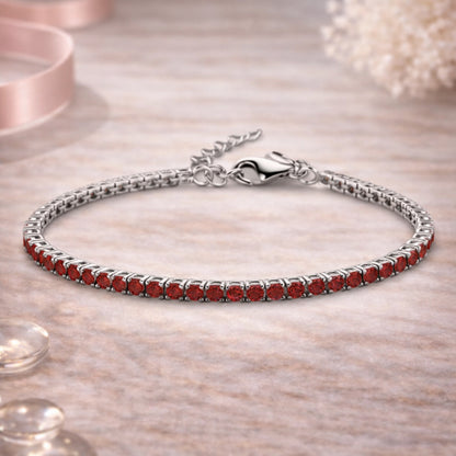 Tennisarmband aus 925er Sterling Silber mit Zirkonia - verschiedene Farben
