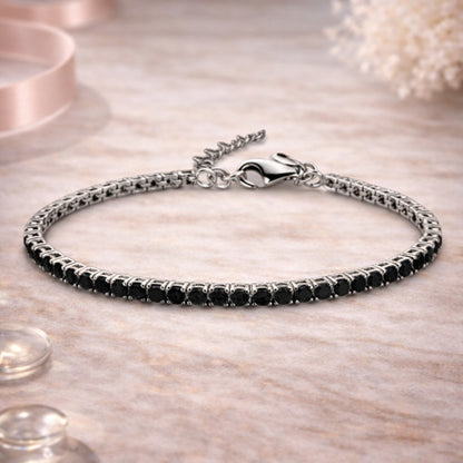 Tennisarmband aus 925er Sterling Silber mit Zirkonia - verschiedene Farben