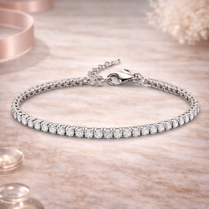 Tennisarmband aus 925er Sterling Silber mit Zirkonia - verschiedene Farben