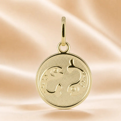 Sternzeichen Anhänger Damen 925 Sterling Silber vergoldet 12mm - optional mit Kette 45cm