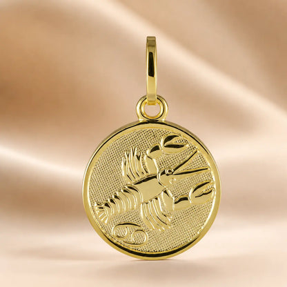 Sternzeichen Anhänger Damen 925 Sterling Silber vergoldet 12mm - optional mit Kette 45cm