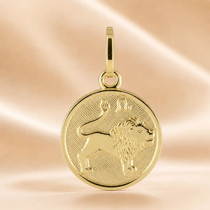 Sternzeichen Anhänger Damen 925 Sterling Silber vergoldet 12mm - optional mit Kette 45cm