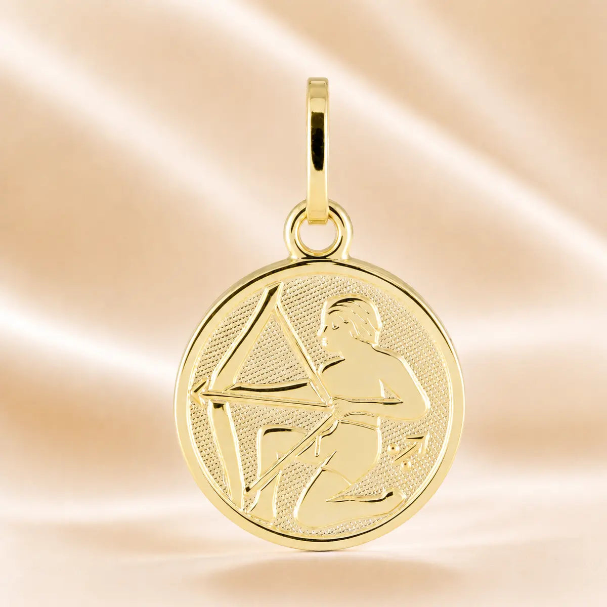 Sternzeichen Anhänger Damen 925 Sterling Silber vergoldet 12mm - optional mit Kette 45cm