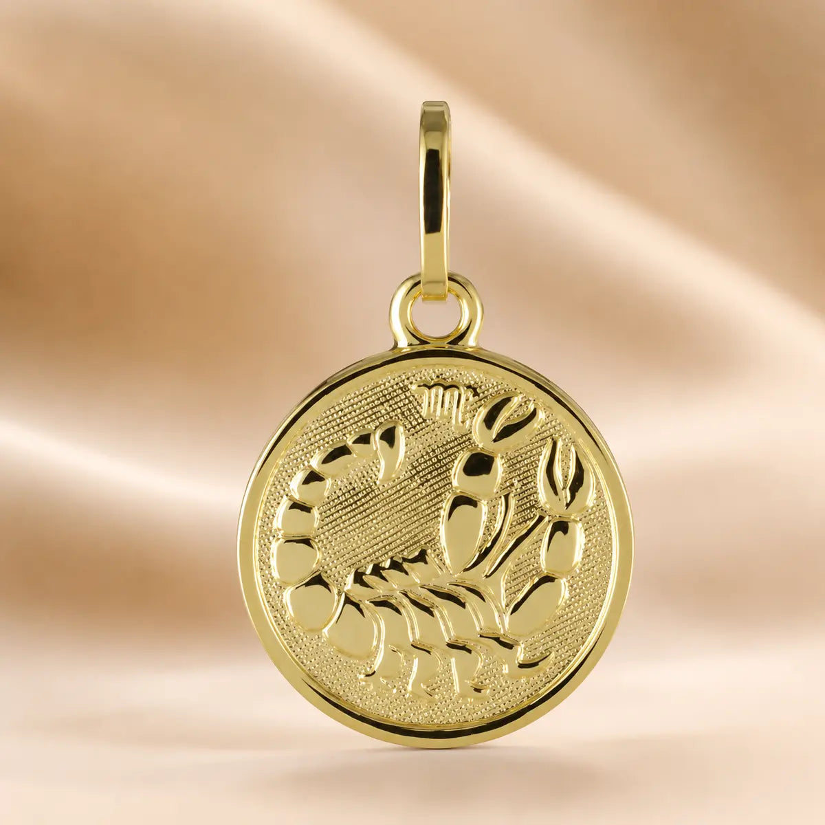 Sternzeichen Anhänger Damen 925 Sterling Silber vergoldet 12mm - optional mit Kette 45cm