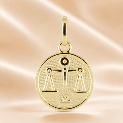 Sternzeichen Anhänger Damen 925 Sterling Silber vergoldet 12mm - optional mit Kette 45cm