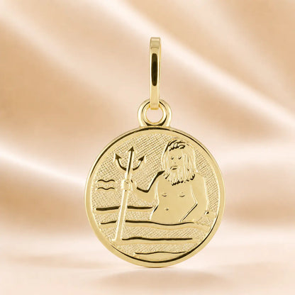 Sternzeichen Anhänger Damen 925 Sterling Silber vergoldet 12mm - optional mit Kette 45cm
