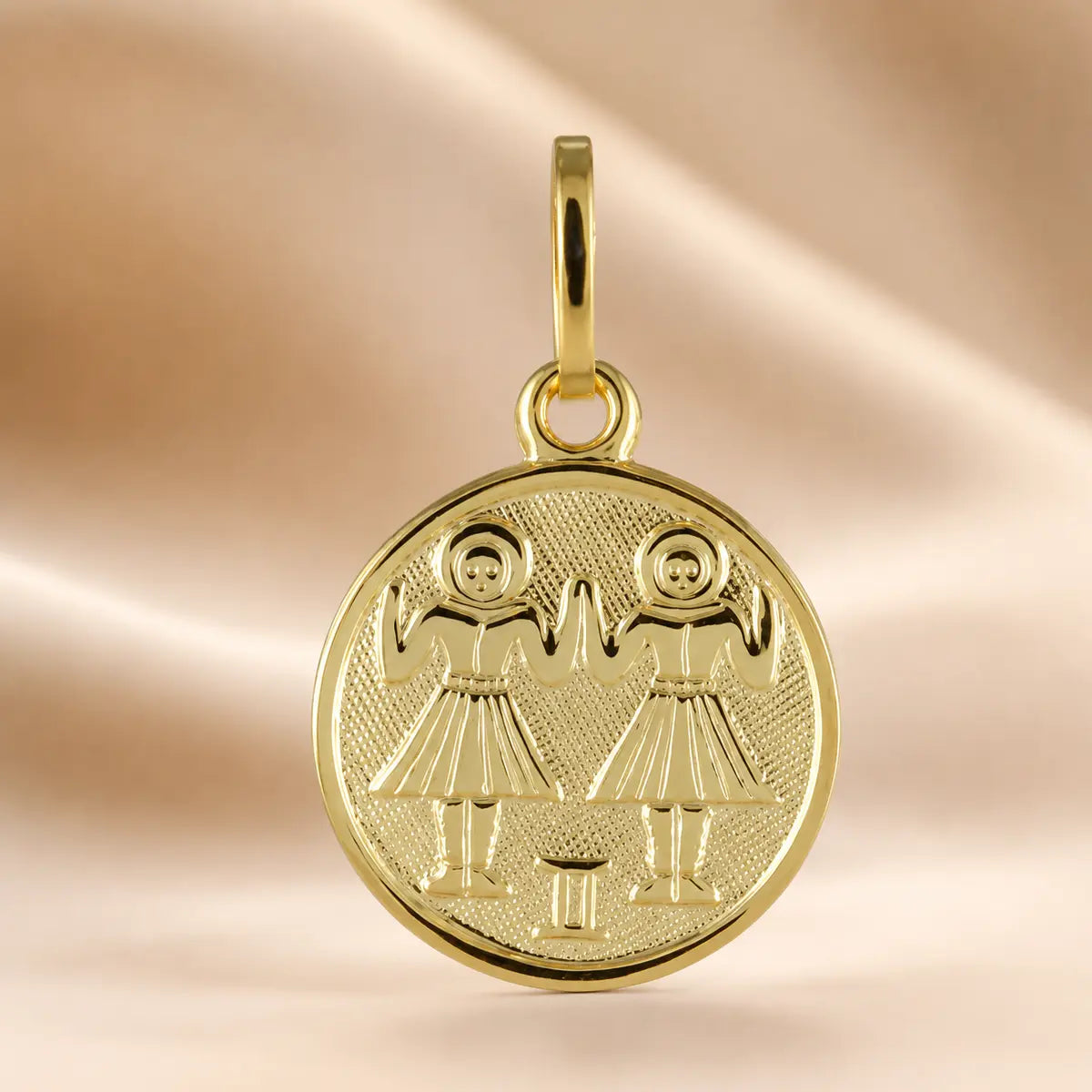 Sternzeichen Anhänger Damen 925 Sterling Silber vergoldet 12mm - optional mit Kette 45cm