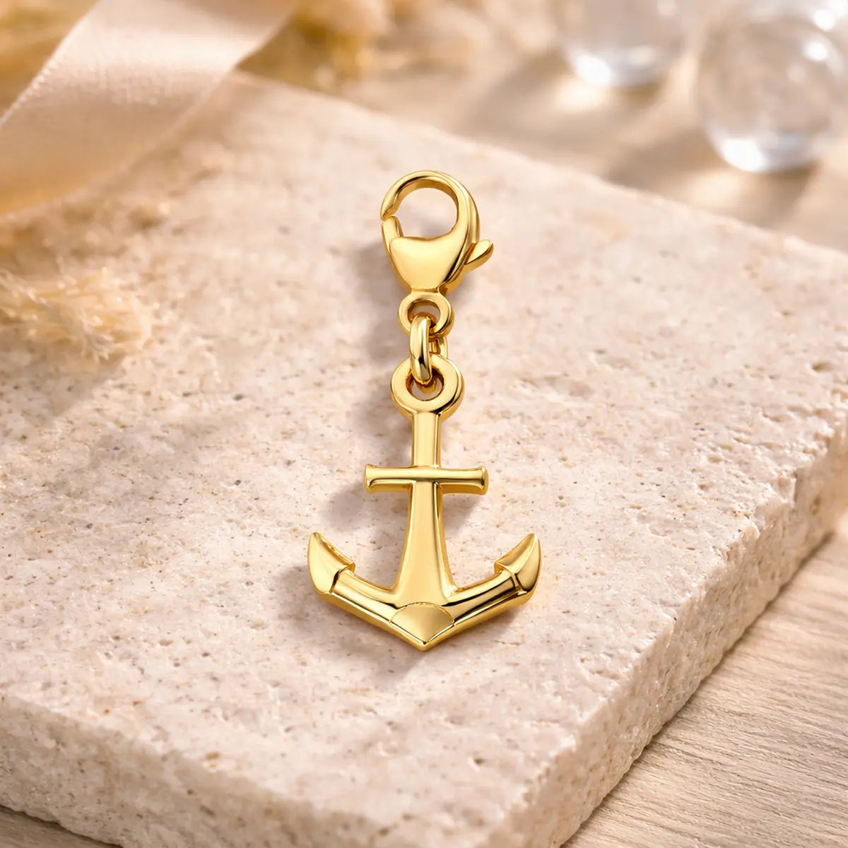 Charm Damen 925 Sterling Silber - vergoldet oder rhodiniert - Anker 25mm