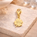 Charm Damen 925 Sterling Silber - vergoldet oder rhodiniert - Kleeblatt 24mm