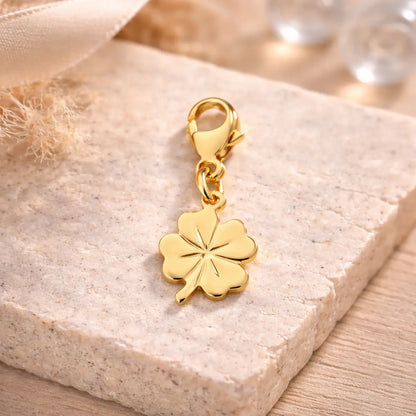 Charm Damen 925 Sterling Silber - vergoldet oder rhodiniert - Kleeblatt 24mm