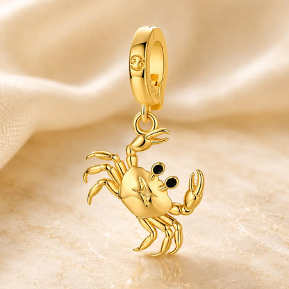 Sternzeichen Charm Anhänger Damen 925 Sterling Silber vergoldet - 12 Tierkreiszeichen