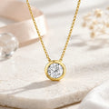 Halskette mit Anhänger rund 10,5mm Damen 925 Sterling Silber Zirkonia - verschiedene Farben
