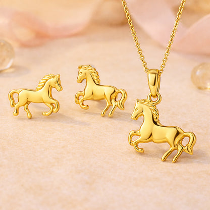 Pferd Geschenkset für Kinder aus 925 Sterling Silber