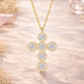 Collier Kreuz Anhänger aus 925er Sterling Silber mit 72 Zirkonia