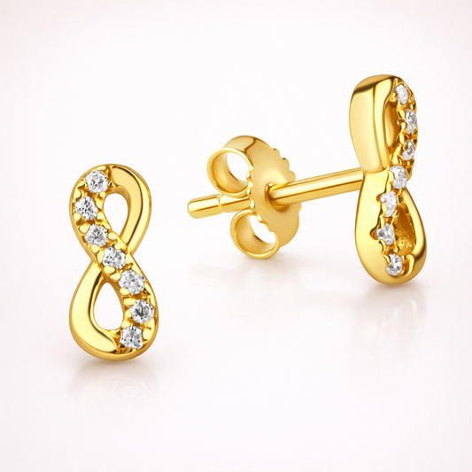 Damen Ohrstecker 925 sterling Silber Infinity Zirkonia - 10mm