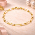 Paperclip-Armband 925 Sterling Silber 19cm oder 21cm - rhodiniert oder vergoldet