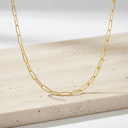 Gliederkette Damen 925 Sterling Silber vergoldet Paperclip Stil - verschiedene Längen