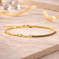 Armband aus 925er Sterling Silber - Halb Tennisarmband, Halb Ankerkette - vergoldet