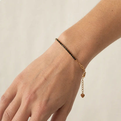 Armband aus 925er Sterling Silber - Halb Tennisarmband, Halb Ankerkette - vergoldet