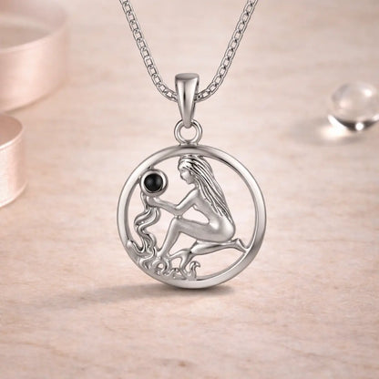 Sternzeichen Anhänger 925 Sterling Silber 1 Edelstein - Alle 12 Tierkreiszeichen