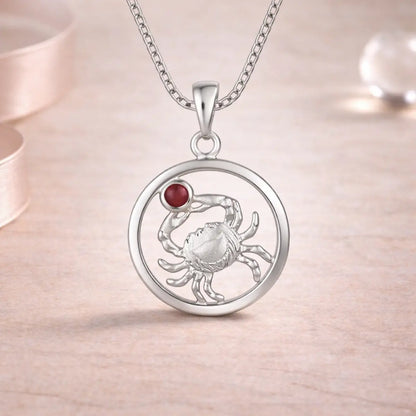 Sternzeichen Anhänger 925 Sterling Silber 1 Edelstein - Alle 12 Tierkreiszeichen