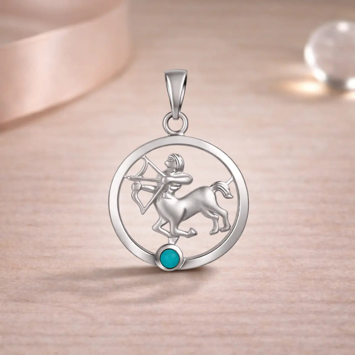 Sternzeichen Anhänger 925 Sterling Silber 1 Edelstein - Alle 12 Tierkreiszeichen