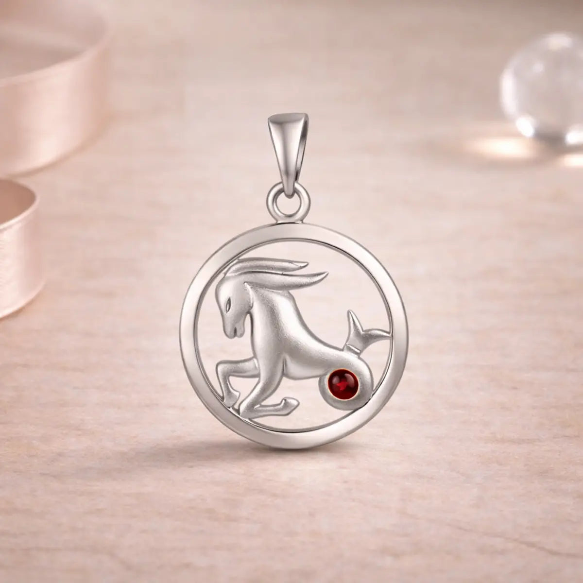 Sternzeichen Anhänger 925 Sterling Silber 1 Edelstein - Alle 12 Tierkreiszeichen
