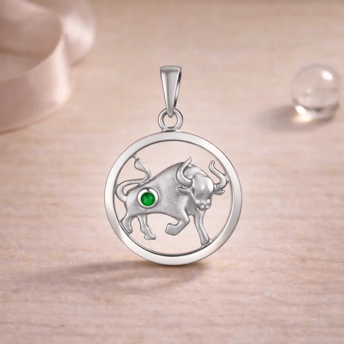 Sternzeichen Anhänger 925 Sterling Silber 1 Edelstein - Alle 12 Tierkreiszeichen