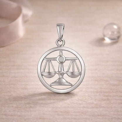 Sternzeichen Anhänger 925 Sterling Silber 1 Edelstein - Alle 12 Tierkreiszeichen