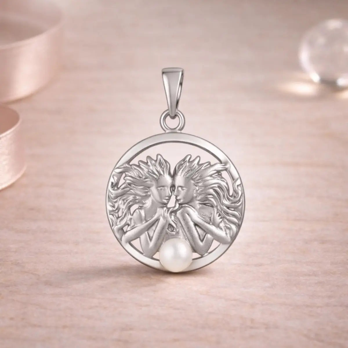 Sternzeichen Anhänger 925 Sterling Silber 1 Edelstein - Alle 12 Tierkreiszeichen