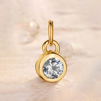 Anhänger aus 925er Sterling Silber, Geburtssteinanhänger - vergoldet