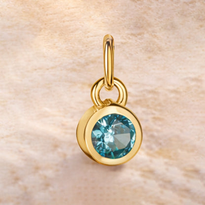 Anhänger aus 925er Sterling Silber, Geburtssteinanhänger - vergoldet