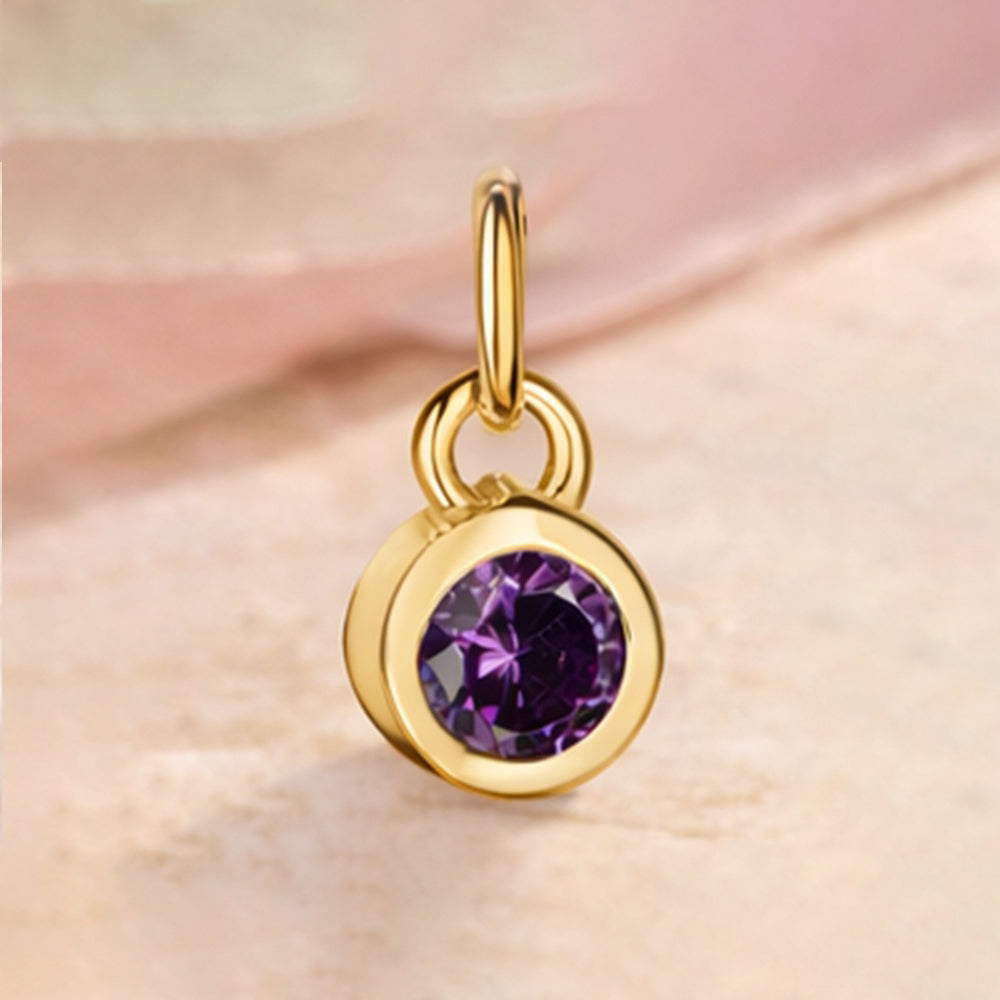 Anhänger aus 925er Sterling Silber, Geburtssteinanhänger - vergoldet