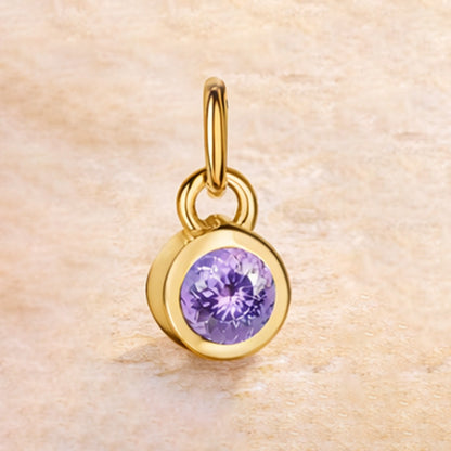 Anhänger aus 925er Sterling Silber, Geburtssteinanhänger - vergoldet