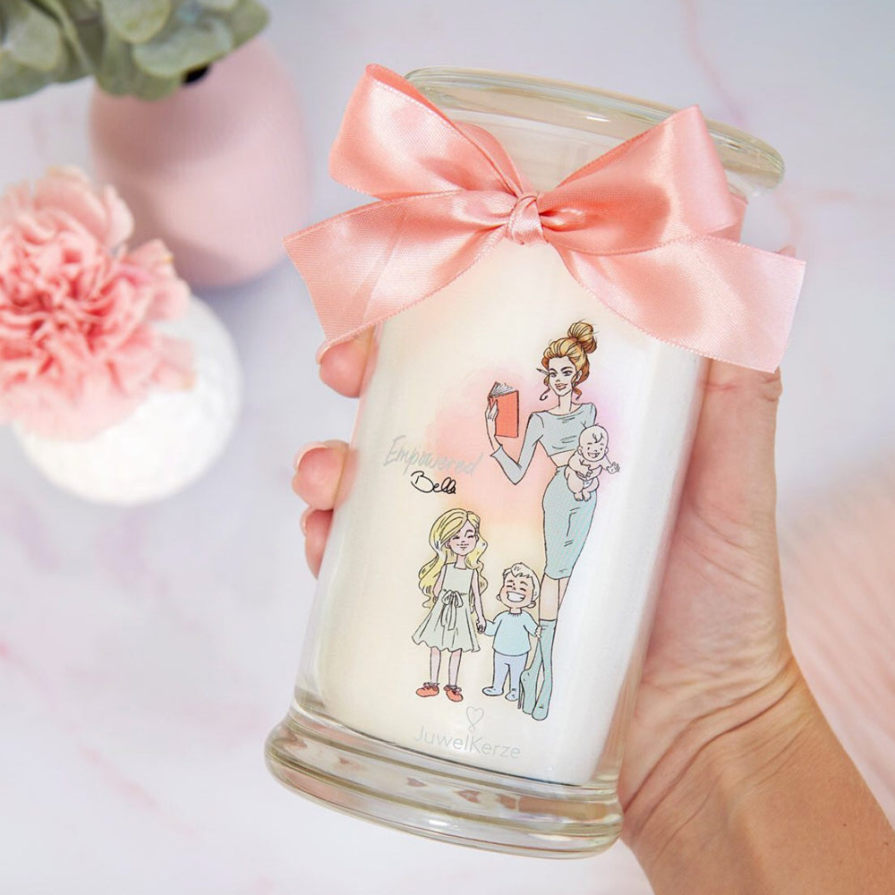 Juwelkerze mit Ohrringen - Duftkerze mit Schmucküberraschung