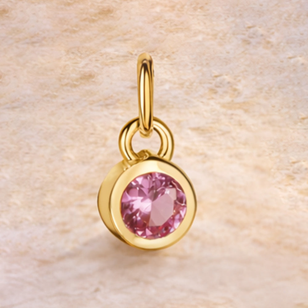 Anhänger aus 925er Sterling Silber, Geburtssteinanhänger - vergoldet