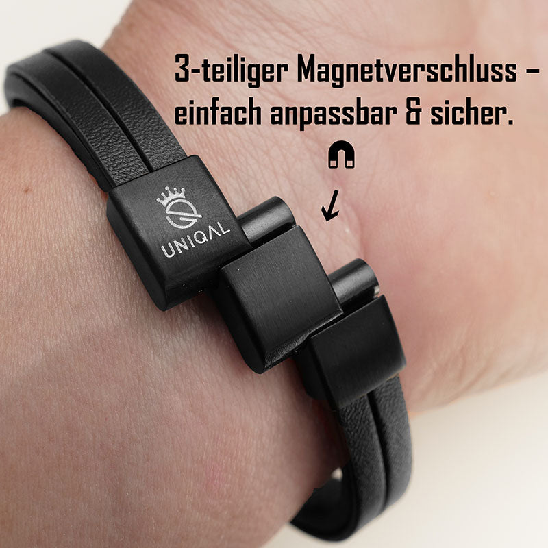 Infinity Black Lederarmband Herren