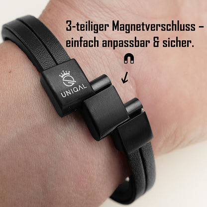 Infinity Black Lederarmband Herren