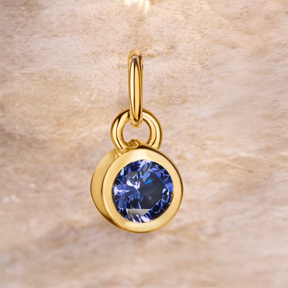 Anhänger aus 925er Sterling Silber, Geburtssteinanhänger - vergoldet